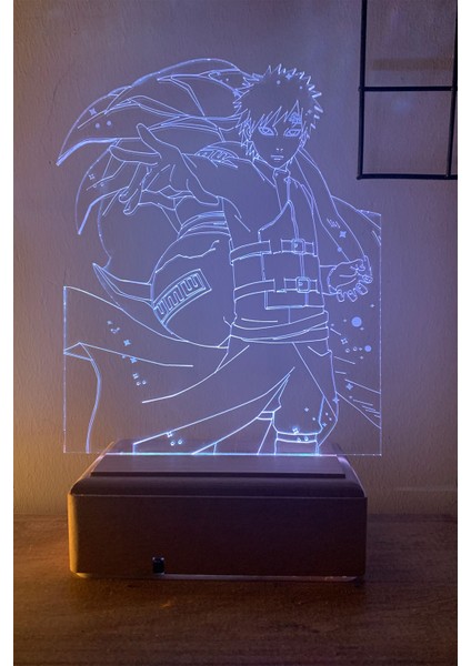 Naruto Gaara 16 Renk Gece Lambası
