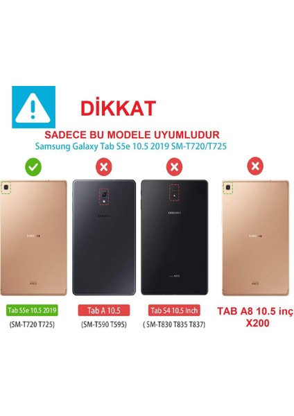 Samsung Galaxy Tab S5E T720 T725 T277 Kılıf Tablet Hibrit Silikon Case modelleri