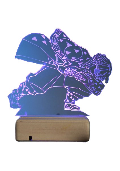 Zenitsu Agatsuma Demon Slayer 16 Renk Anime Gece Lambası