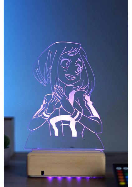 Uraraka Gravity - My Hero Academia 16 Renk Anime Gece Lambası
