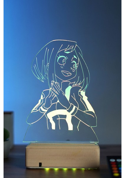 Uraraka Gravity - My Hero Academia 16 Renk Anime Gece Lambası