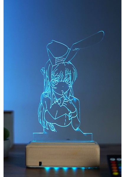 Waifu Mai Sakurajima 16 Renk Anime Gece Lambası fırsatları