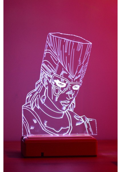 Jean Pierre Polnareff Jojo's Bizarre 16 Renk Anime Gece Lambası