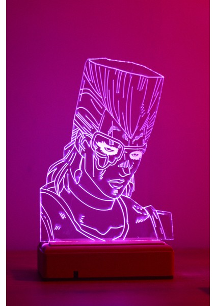 Jean Pierre Polnareff Jojo's Bizarre 16 Renk Anime Gece Lambası