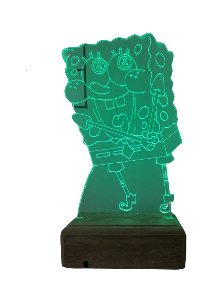 Süngerbob Kareşort 3D 16 Renk Dekoratif LED Lamba