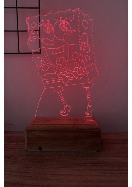 Süngerbob Kareşort 3D 16 Renk Dekoratif LED Lamba fiyatları