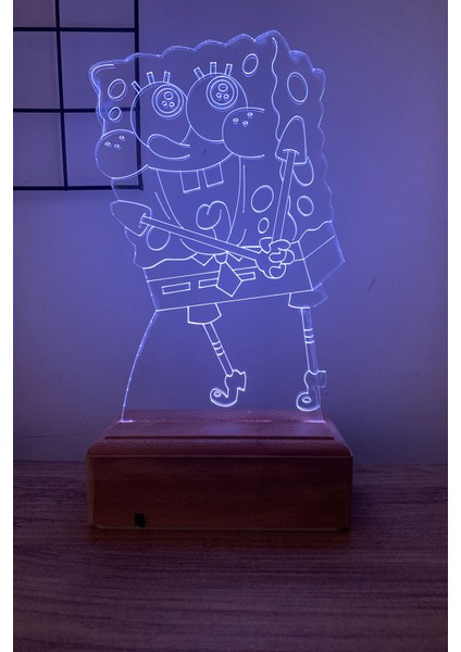 Süngerbob Kareşort 3D 16 Renk Dekoratif LED Lamba fırsatları