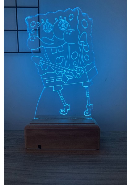 Süngerbob Kareşort 3D 16 Renk Dekoratif LED Lamba indirimleri