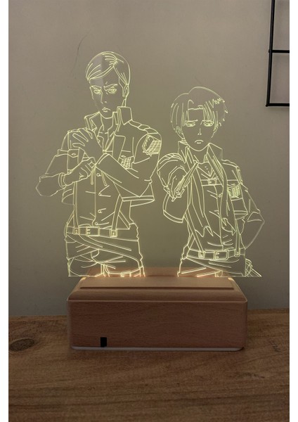 Levi & Erwin Attack On Titan 16 Renk Anime Gece Lambası fiyatları