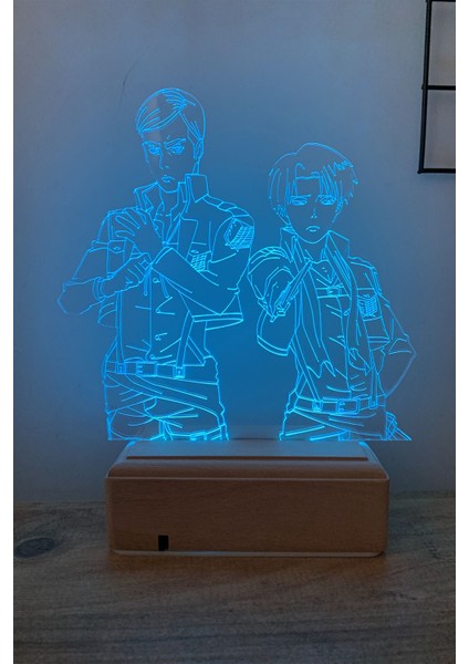 Levi & Erwin Attack On Titan 16 Renk Anime Gece Lambası fırsatları