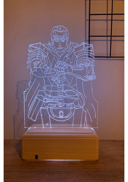 Berserk Guts 16 Renk Anime Gece Lambası modelleri