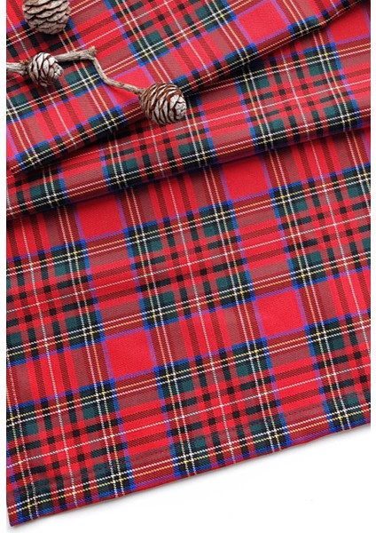 Yılbaşı ve Özel Günler Ekose Runner Kırmızı Yeşil