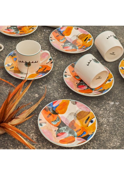 Face 6 Kişilik Kahve Fincan Takımı 80 ml modelleri