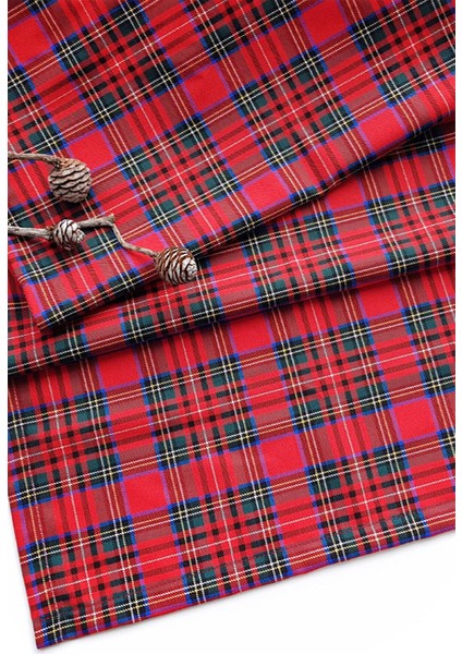 Yılbaşı ve Özel Günler Ekose Runner Kırmızı Yeşil modelleri