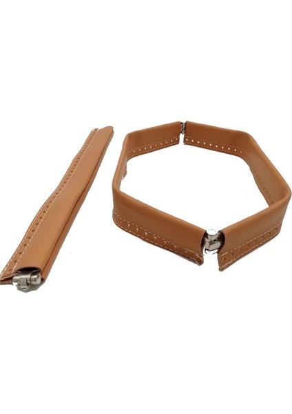 Hardal Renk Derili Metal Çanta Ağzı 30 cm