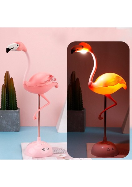 Flamingo Şarjlı Dokunmatik Usb'li Çocuk Masa Gece Dekor Lambası