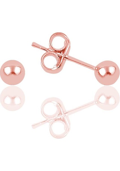 Gümüş Rose 3 mm Gümüş Top Küpe