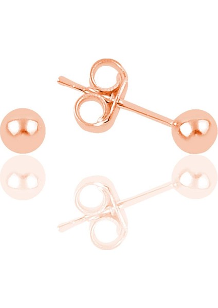 Gümüş Rose 5 mm Gümüş Top Küpe