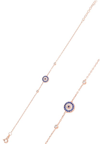 Gümüş Rose Zirkon Taşlı Nazar Bileklik fiyatları