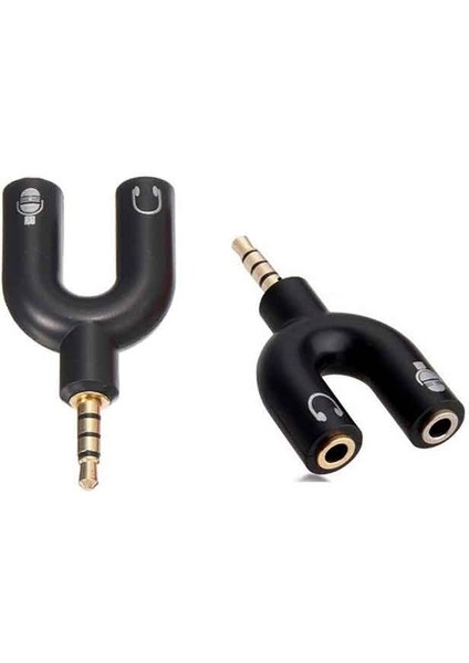 Kulaklık Mikrofon Birleştirici 3.5 mm 4 Boğumlu Çevirici Aparat