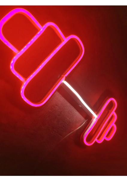 Dumbell Neon Tabela Fitness Neon LED Dekoratif Duvar Aydınlatması Spor Neon Duvar Dekorasyonu