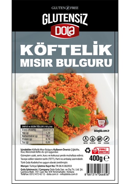 Glutensiz Köftelik Mısır Bulguru 400 gr X2