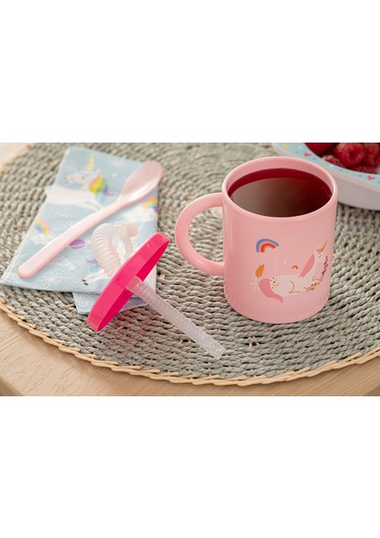 Little Unicorn Plastik Pipetli Bardak