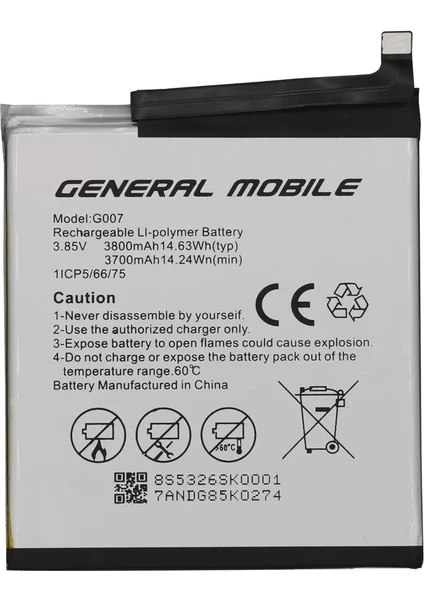 General Mobile Gm 9 Pro G007 Uyumlu Batarya Pil 3800 mAh