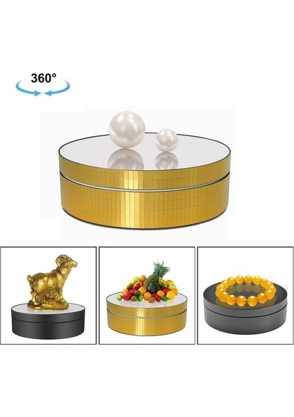 Puluz 12 cm USB Elektrikli Dönen Pikap Ekran Standı - Altın (Yurt Dışından)