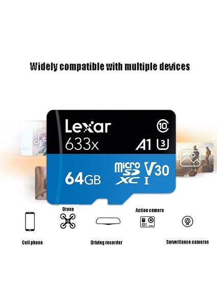 633 x 64G Sürüş Kaydedici Tf Kartı - Mavi + Siyah (Yurt Dışından)