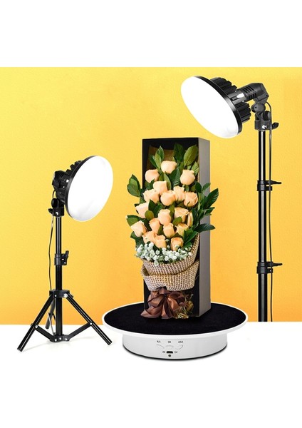 Puluz 20CM USB Elektrikli Dönen Pikap Ekran Standı - Siyah (Yurt Dışından) modelleri