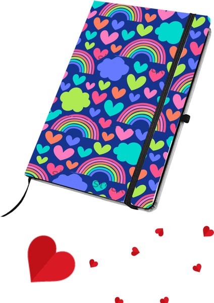 Gökkuşağı Kalpli Defter
