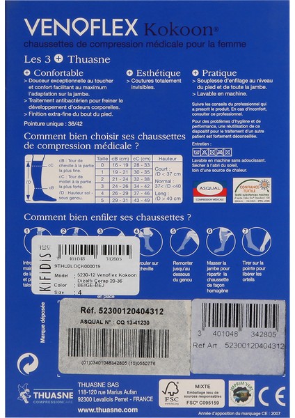 5230-12 Venoflex Kokoon Dizaltı Çorap 20-36 Mmhg (Normal) modelleri