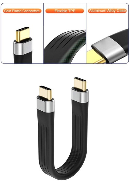 0.4ft / 5 Inç Kısa USB 3.1 Tip C Kablosu Hızlı Şarj (Yurt Dışından)