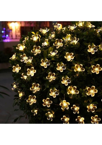 Güneş Enerjili Solar 50 Ledli 8 Modlu Çiçek Motifli Dış Mekan Solar Işık