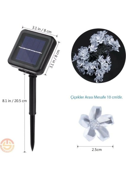 Güneş Enerjili Solar 50 Ledli 8 Modlu Çiçek Motifli Dış Mekan Solar Işık indirimleri