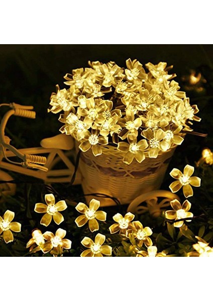 Solar Çiçek 7 Metre 50 LED Işık Zinciri 8 Fonksiyon Güneş Enerjili Solar Çiçek fırsatları