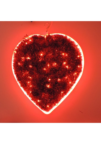 Neon LED Işıklı Içi Dolu Kalp Sevgililer Günü 220V Kırmızı 35 x 35 cm