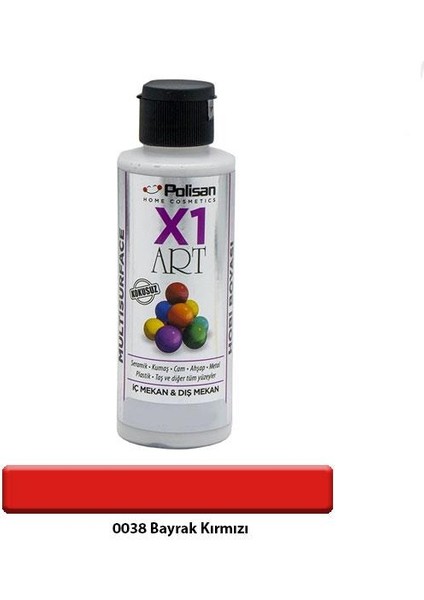 X1 Art Multisurface Hobi Boyası Bayrak Kırmızı 120 Ml.