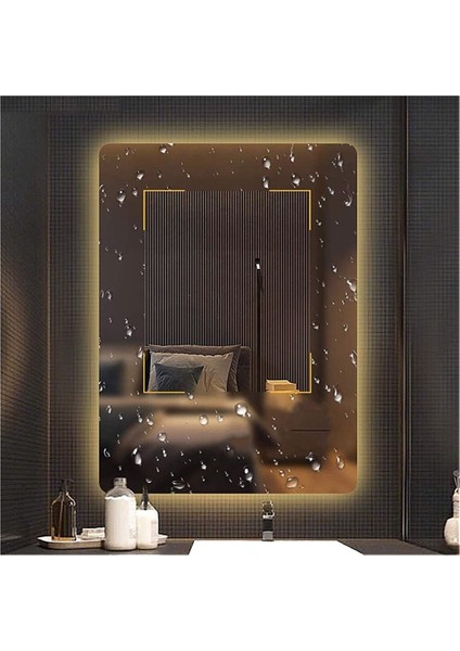 40X60 cm Dokunmatik Tuşlu Buğu Yapmayan Ledli Elips Banyo Aynası