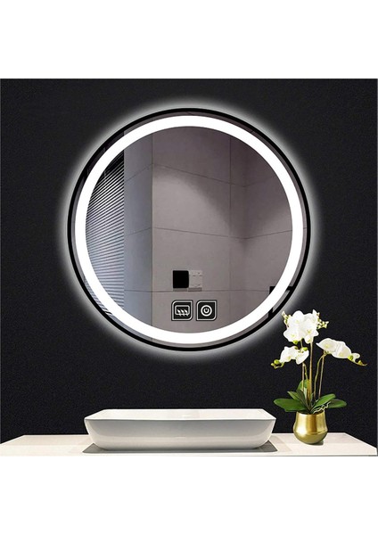 50 cm Dokunmatik Tuşlu Buğu Yapmayan Ledli Yuvarlak Banyo Aynası fırsatları