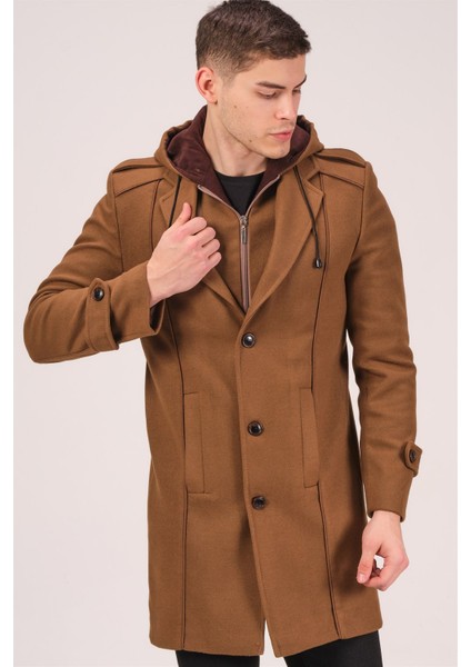 PLT8334 Dewberry Erkek Palto-Koyu Camel