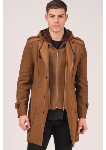PLT8334 Dewberry Erkek Palto-Koyu Camel fırsatları