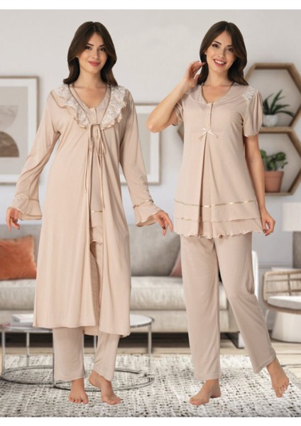 Lohusa Pijama Sabahlık Takım Effort 8024