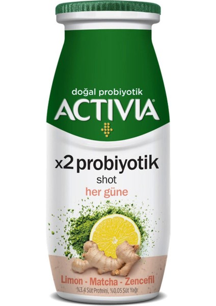 X2 Probiyotik Shot Limon Matcha Zencefil 80 ml