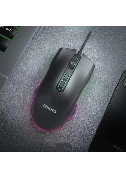 SPK9201BL Rgb Işıklı 6400DPI Gaming 5 Tuşlu Oyuncu Mouse