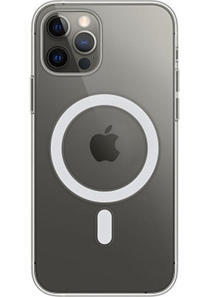 iPhone 13 Pro Max Için Manyetik Şarj Fonksiyonlu Akrilik + Tpu Hibrit Kılıf - Şeffaf (Yurt Dışından)