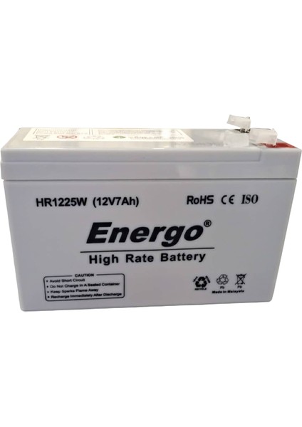 HR1225W 12 Volt 7 Ah High Rate Battery