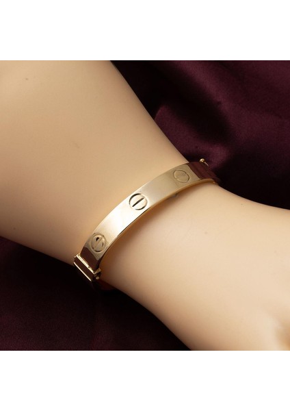 Vidalı Taşsız Altın Kelepçe Genç Bileziği fiyatları