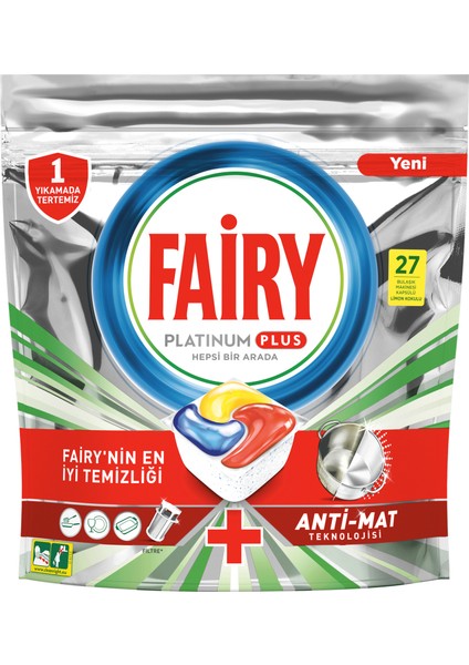 Platinum Plus 27 Yıkama Bulaşık Makinesi Deterjanı Tableti / Kapsülü